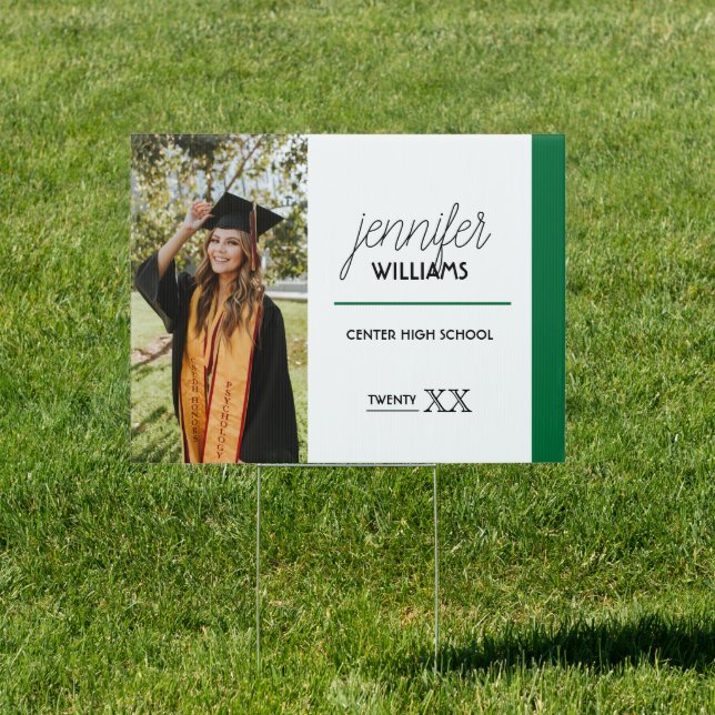 Green Photo Graduation Yard Sign (Insitu)