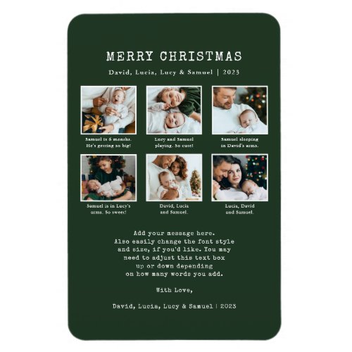 Green Photo Holiday  Magnet
