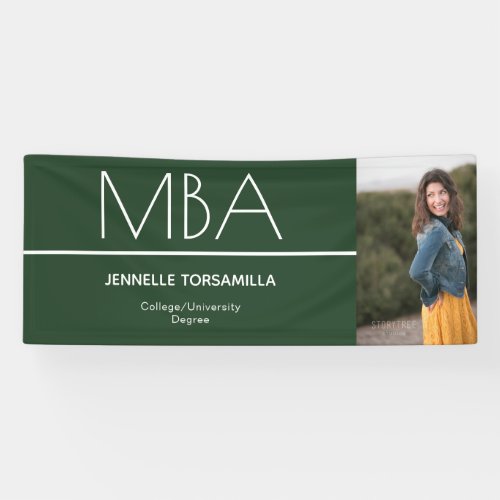 Green Photo MBA Graduation Banner