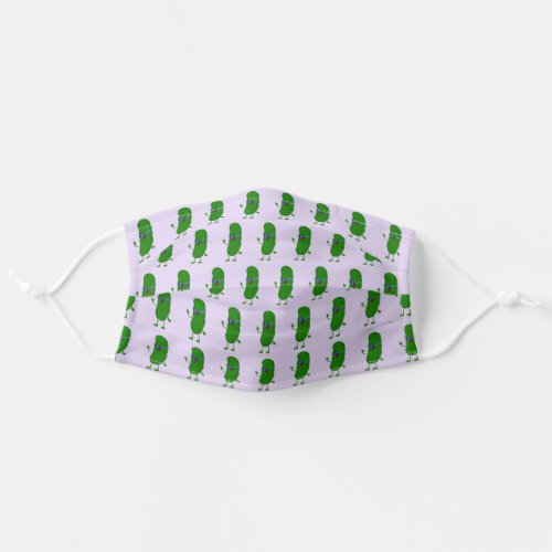 Green pickle with glasses adult cloth face mask