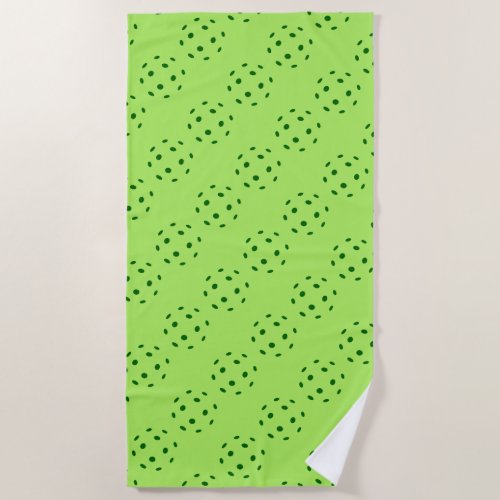 Green Pickleball Beach Towel