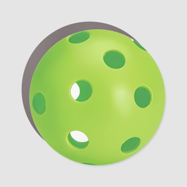 Green pickleball  car magnet (Front)