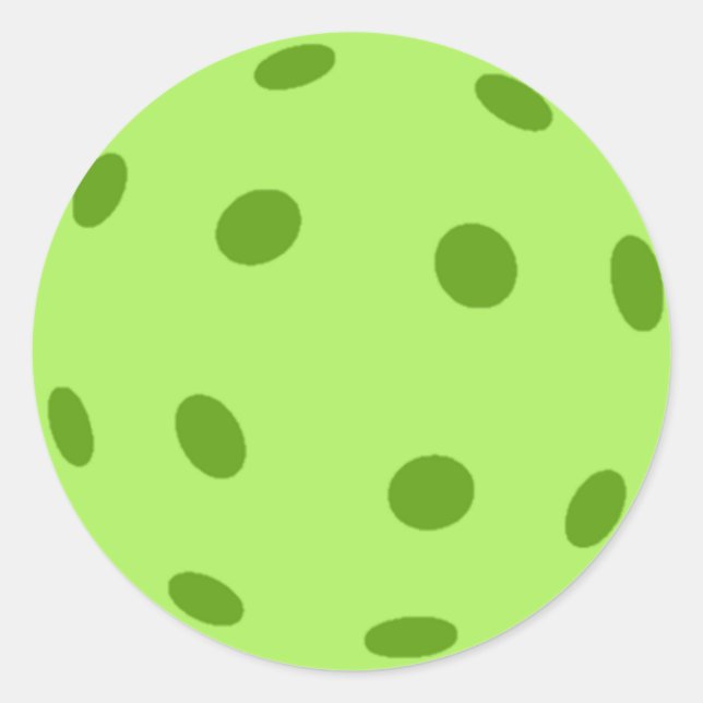 Green Pickleball Classic Round Sticker (Front)