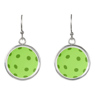 Green Pickleball Earrings