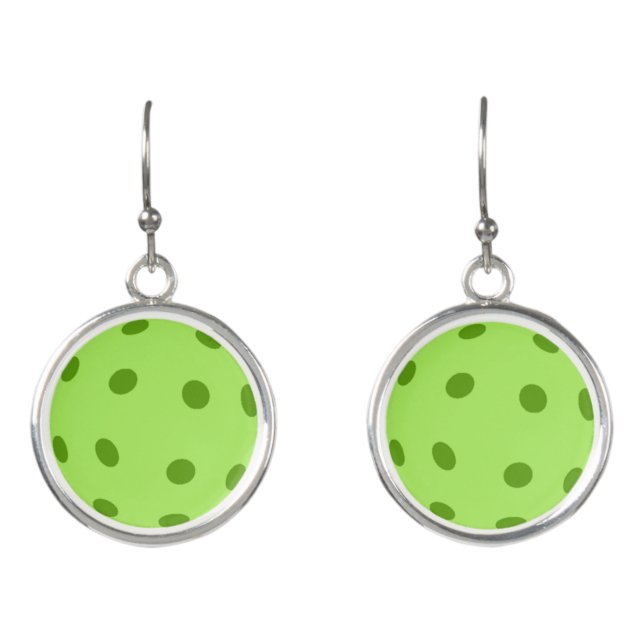Green Pickleball Earrings (Front)