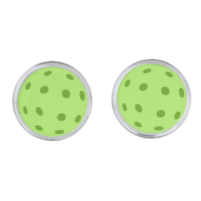 Green Pickleball Gift Cufflinks (Front)