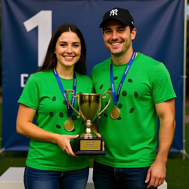 Green pickleball holes on green T-Shirt (Green pickleball holes on green T-Shirt)