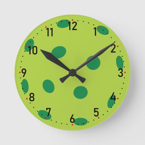 Green Pickleball Round Clock