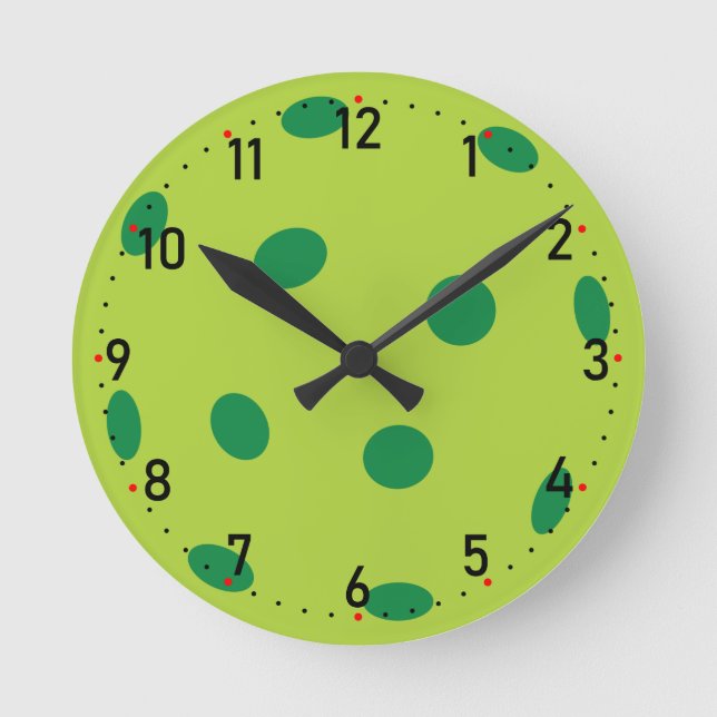Green Pickleball Round Clock (Front)