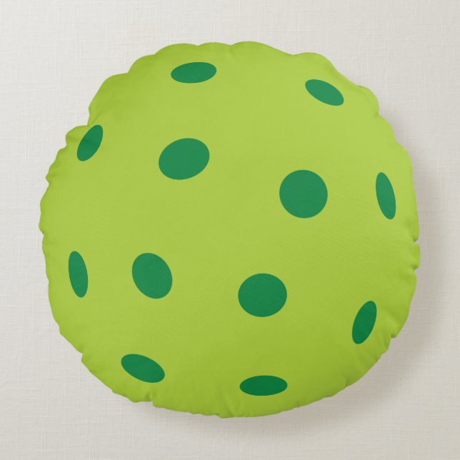 Green Pickleball Round Pillow (Front)