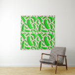 Green Pickles Pink Background Tapestry<br><div class="desc">Products featuring my pattern design of pickles that I illustrated.</div>