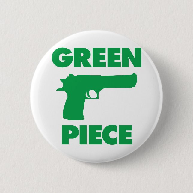 Green Piece Pinback Button (Front)
