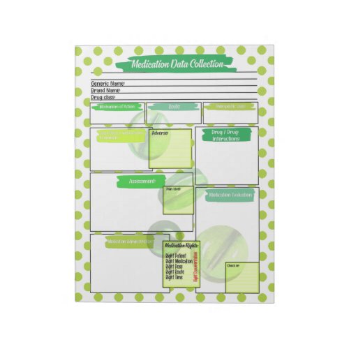 Green pill Healthcare Student Medication Template  Notepad