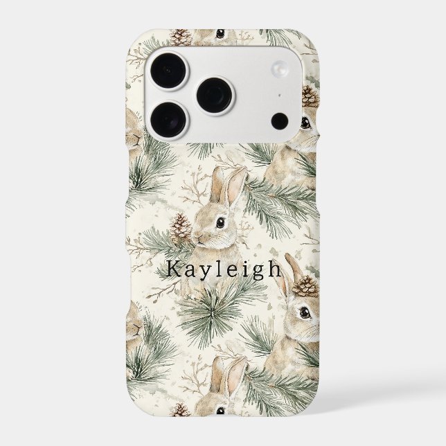 Green Pine Cones Bunny Rabbits  Case-Mate iPhone Case (Back)