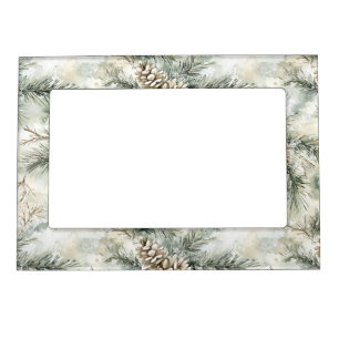 Green Pine Cones Christmas Magnetic Frame