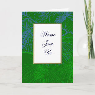 Green Pine Custom Folded Holiday Invitation
