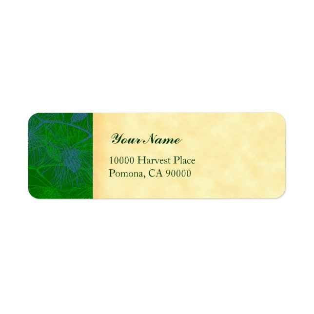 Green Pine Custom Holiday Address Labels (Front)