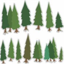Green Pine Forest evergreen sticker pack