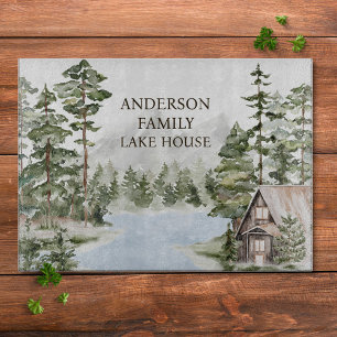 Green Pine Forest Family Lake House Cabin Cutting Board