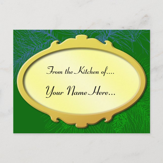 Green Pine Holiday Recipe Card (Front)