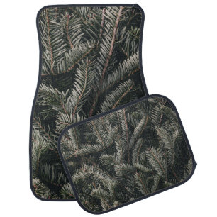 GREEN PINE LEAVES CAR FLOOR MAT
