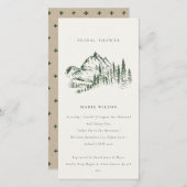 Green Pine Mountain Sketch Bridal Shower Invite (Front/Back)