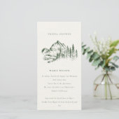 Green Pine Mountain Sketch Bridal Shower Invite (Standing Front)