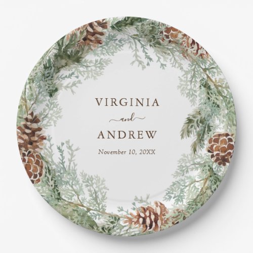 Green Pine Paper Plates