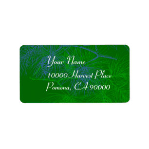 Green Pine Simple Holiday Address Labels