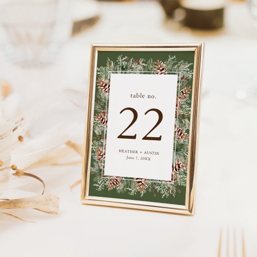 Green Pine Table Number