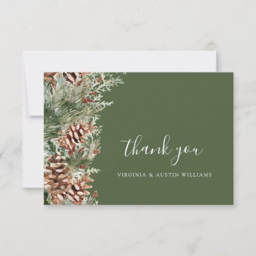 Green Pine Thank You Card
