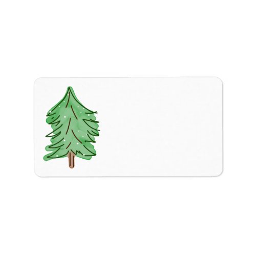 Green Pine Tree Blank Label