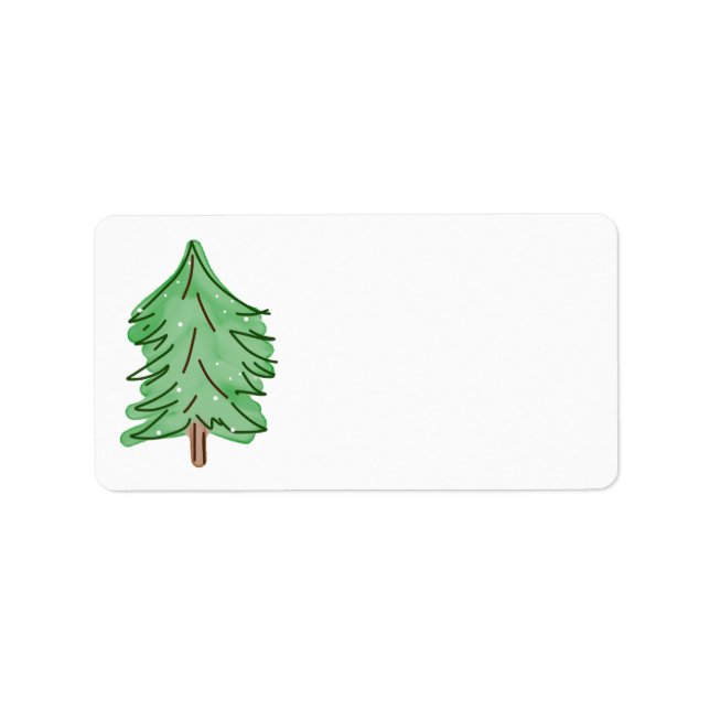 Green Pine Tree Blank Label (Front)