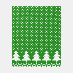 Green Pine Tree Sweater Knit Blanket