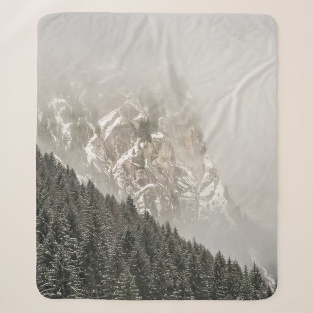 GREEN PINE TREES SHERPA BLANKET (Front)