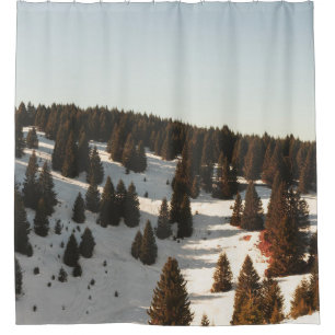 GREEN PINE TREES SHOWER CURTAIN