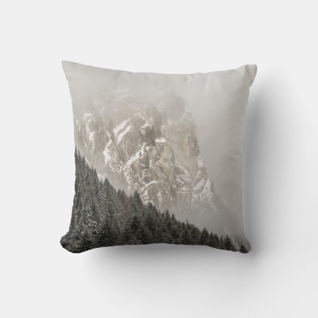 GREEN PINE TREES THROW PILLOW (Front)