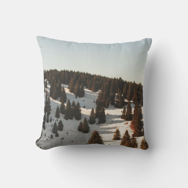 GREEN PINE TREES THROW PILLOW (Front)