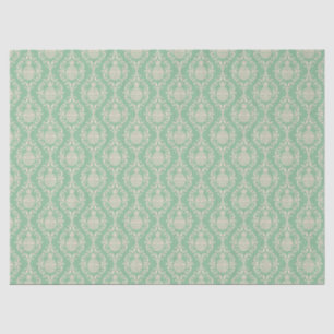 Green Pineapple Damask Decoupage Tissue Paper