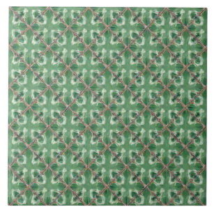 Green pineapple inspired artsy ceramic tile