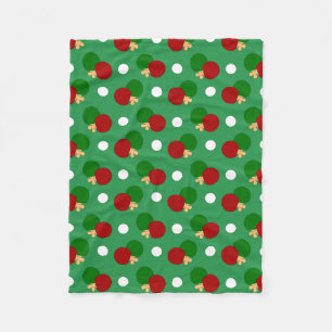 Green ping pong pattern fleece blanket