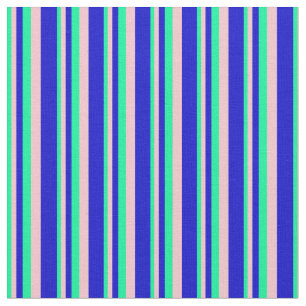Green, Pink, and Blue Stripes Pattern Fabric