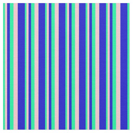 Green, Pink, and Blue Stripes Pattern Fabric