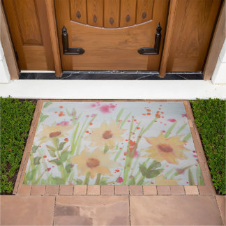 Green Pink And Gray Doormat