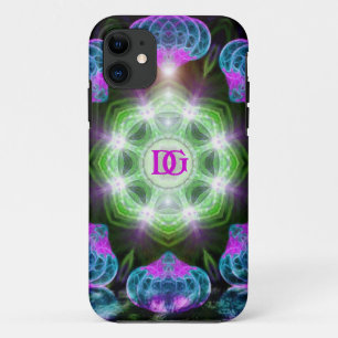 Green Pink Blue Ferris Wheel Fractal Art Custom iPhone 11 Case
