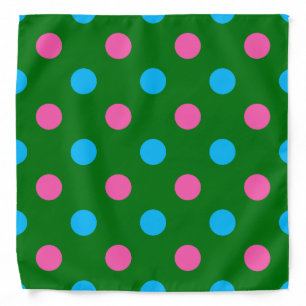 Green Pink Blue Polka Dot Pattern Bandana