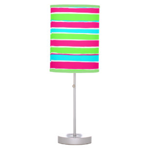 Green Pink Blue Stripes Table Lamp