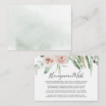 Green Pink Blush Floral Honeymoon Wish  Enclosure Card<br><div class="desc">This green pink blush floral honeymoon wish enclosure card is perfect for a rustic wedding. The design features elegant watercolor dusty pink roses and green foliage,  neatly assembled into beautiful bouquets.</div>