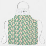 Green &amp; Pink Cactus Pattern Apron