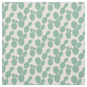 Green & Pink Cactus Pattern Fabric